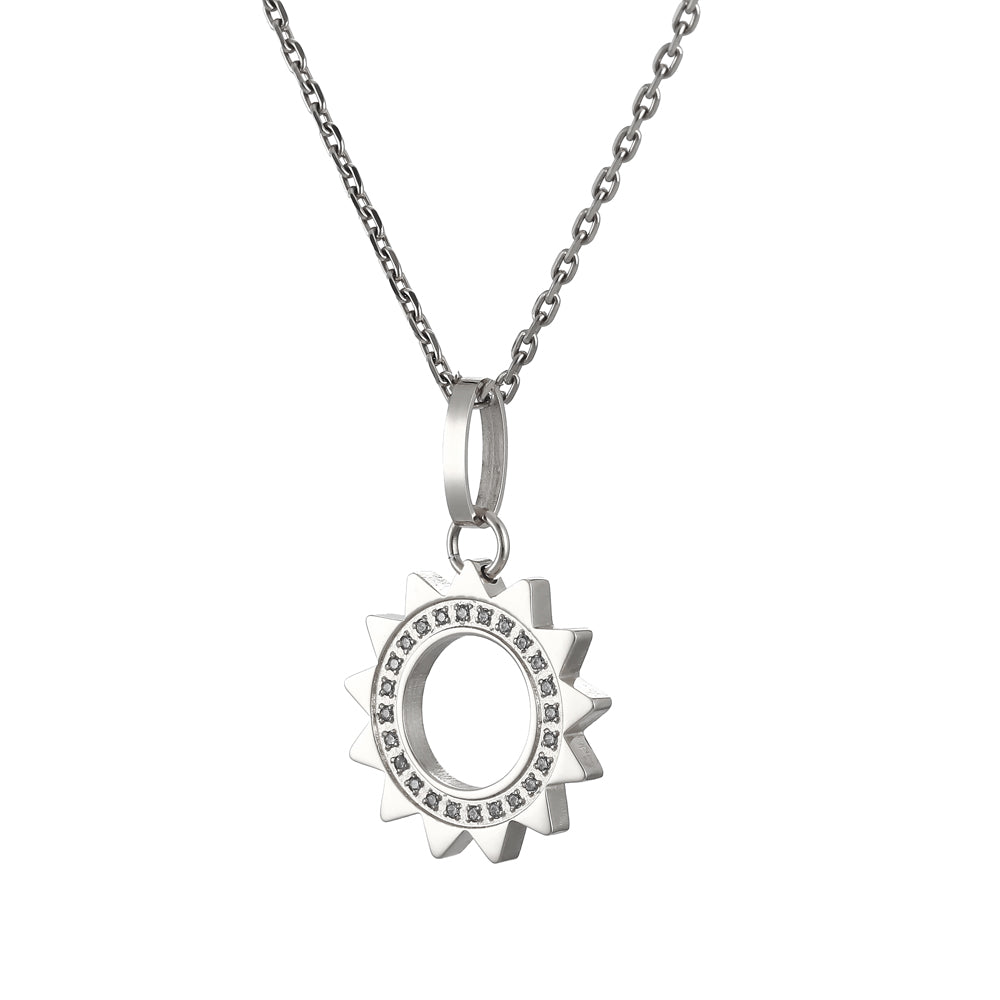PSS1261 STAINLESS STEEL PENDANT WITH CZ AAB CO..