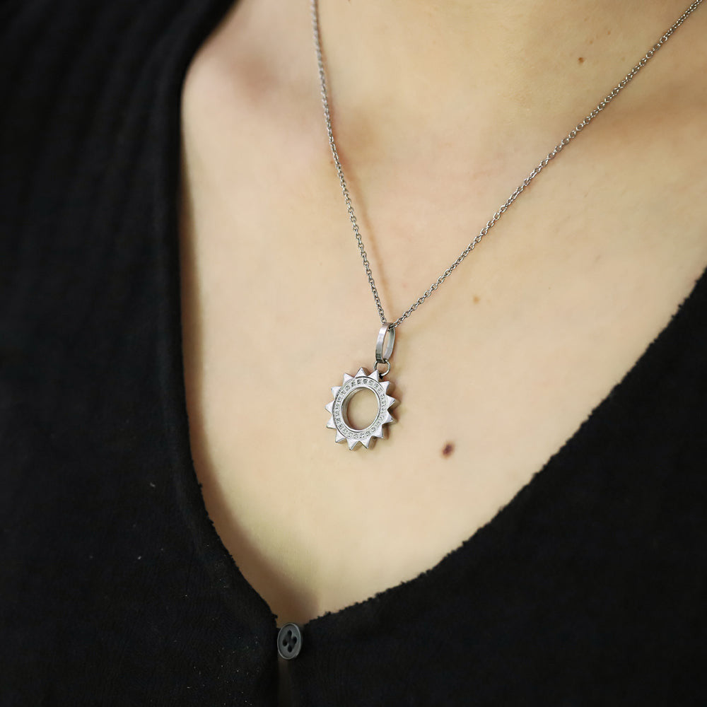 PSS1261 STAINLESS STEEL PENDANT WITH CZ