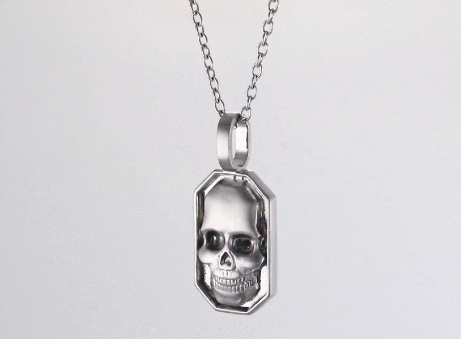 PSS1263 STAINLESS STEEL SKULL PENDANT AAB CO..