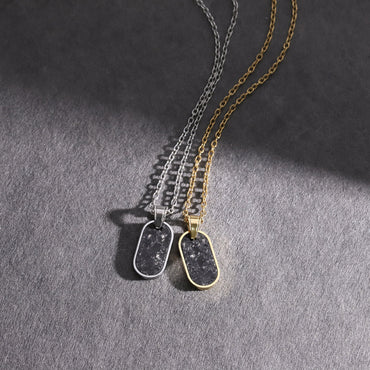 PSS1275 STAINLESS STEEL OVAL PENDANT WITH FORGED CARBON AAB CO..