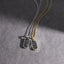 PSS1275 STAINLESS STEEL OVAL PENDANT WITH FORGED CARBON