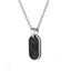 PSS1275 STAINLESS STEEL OVAL PENDANT WITH FORGED CARBON