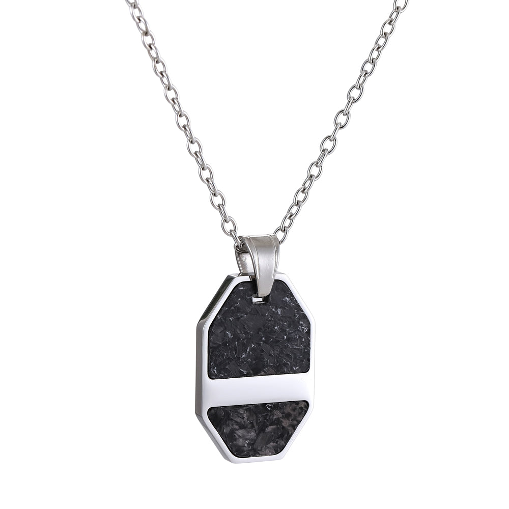 PSS1276 STAINLESS STEEL PENDANT WITH FORGED CARBON AAB CO..
