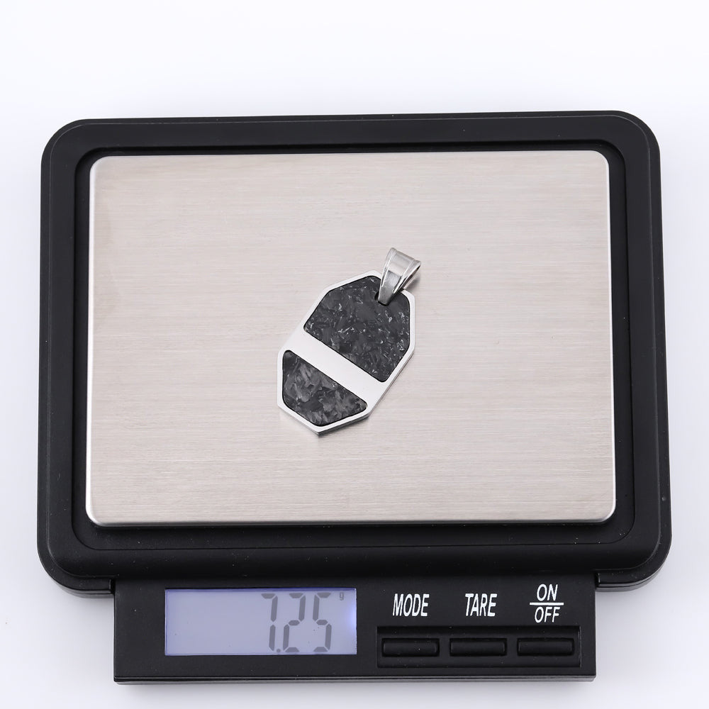 PSS1276 STAINLESS STEEL PENDANT WITH FORGED CARBON