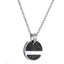 PSS1277 STAINLESS STEEL ROUND PENDANT WITH FORGED CARBON