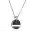 PSS1277 STAINLESS STEEL ROUND PENDANT WITH FORGED CARBON