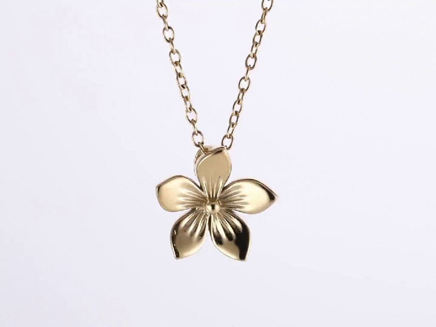 PSS1279 STAINLESS STEEL FLOWER PENDANT