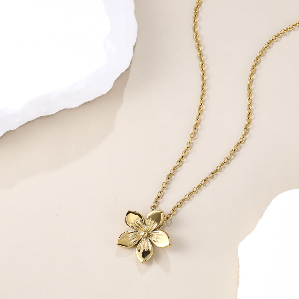 PSS1279 STAINLESS STEEL FLOWER PENDANT