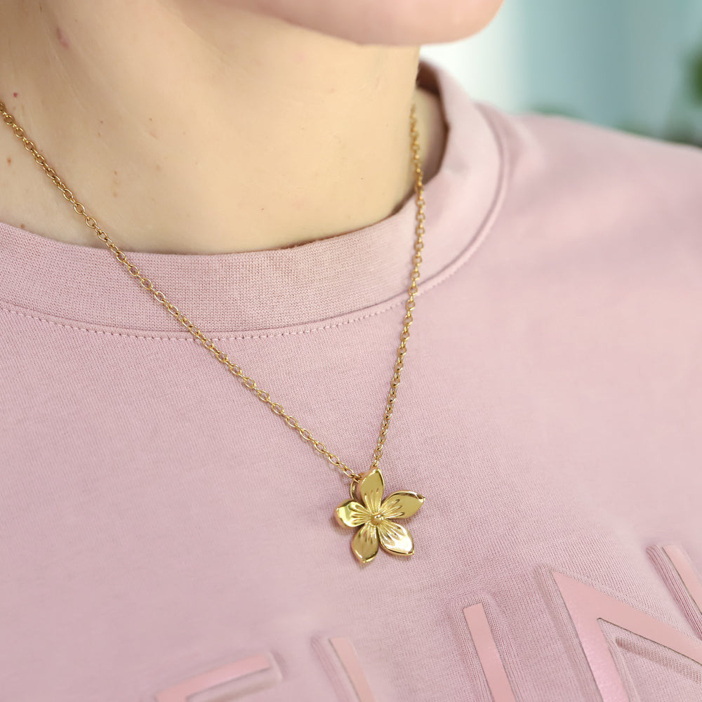 PSS1279 STAINLESS STEEL FLOWER PENDANT