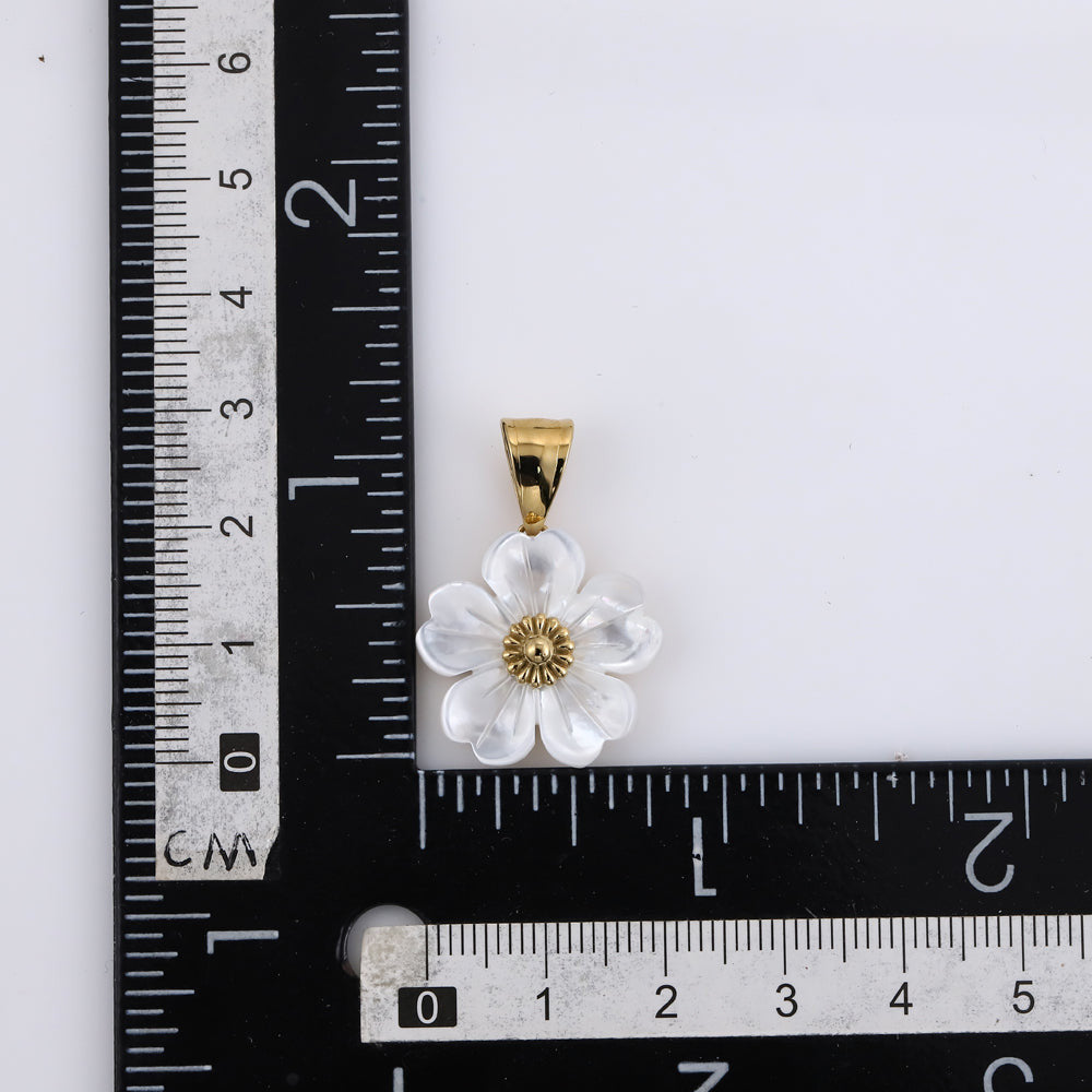 PSS1280 STAINLESS STEEL PENDANT WITH MOP FLOWER