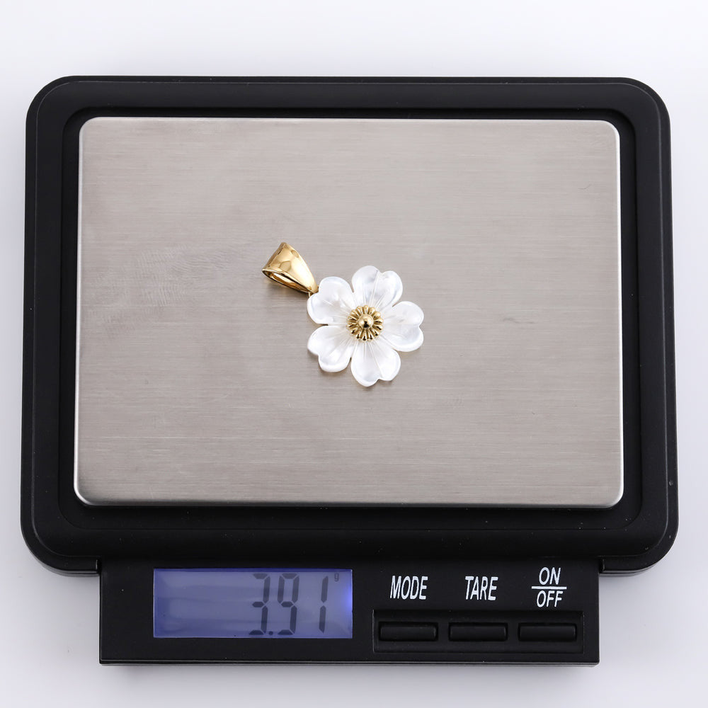 PSS1280 STAINLESS STEEL PENDANT WITH MOP FLOWER