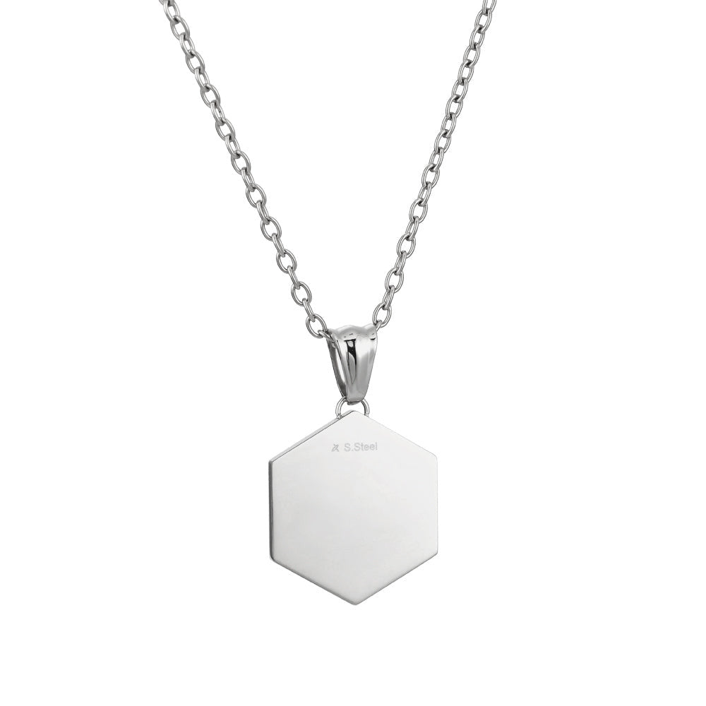 stainless steel pendant, pattern, hexagon pendant, manpower