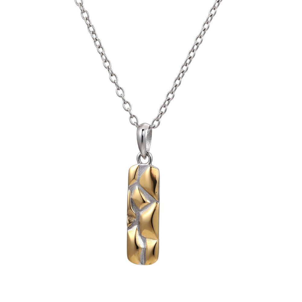 PSS1298 STAINLESS STEEL ROCK SHAPE PENDANT