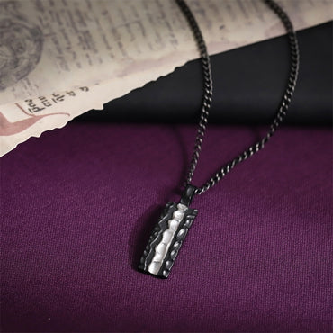 PSS1307 STAINLESS STEEL PENDANT WITH ROCK SURFACE