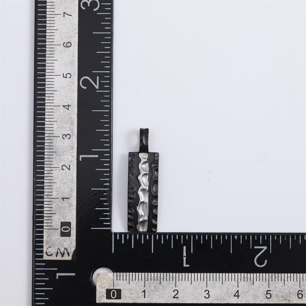 PSS1307 STAINLESS STEEL PENDANT WITH ROCK SURFACE
