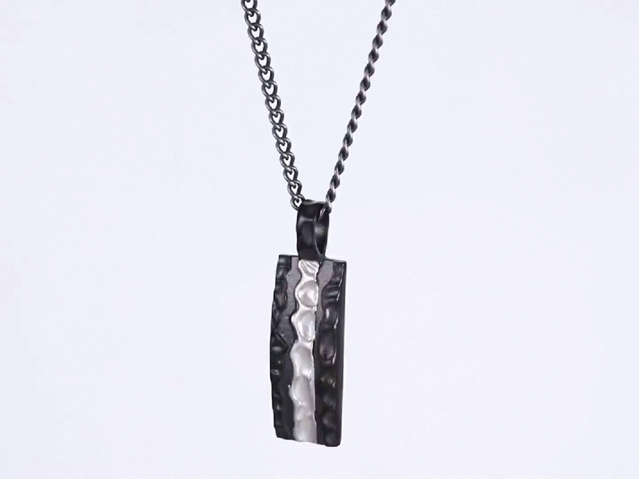 PSS1307 STAINLESS STEEL PENDANT WITH ROCK SURFACE