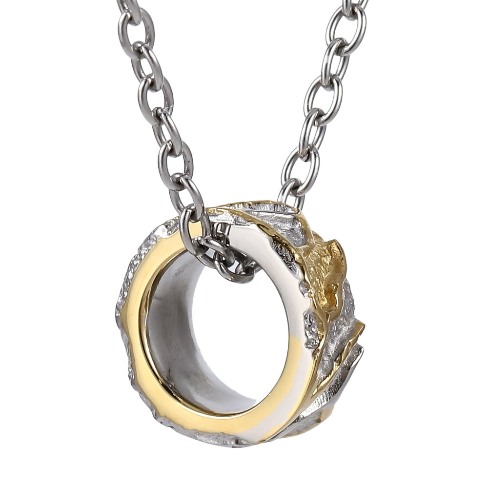 PSS1308 STAINLESS STEEL PENDANT WITH ROCK SURFACE