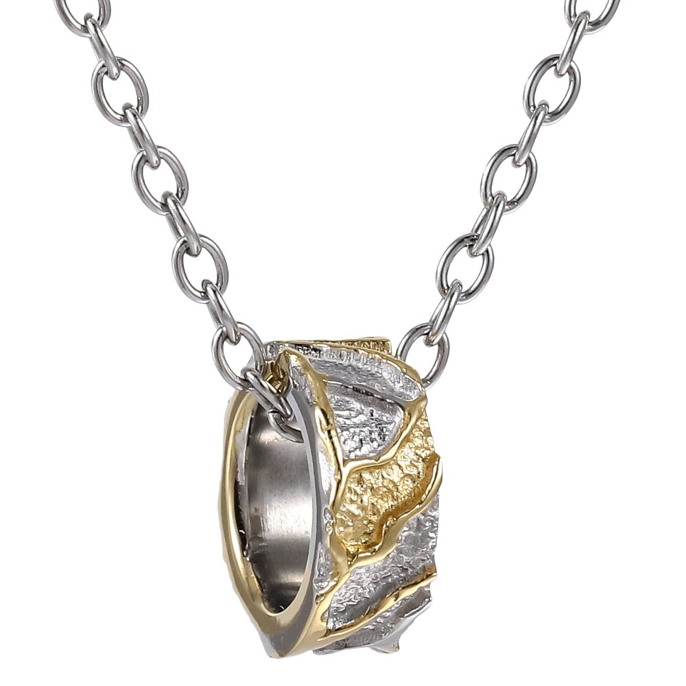 PSS1308 STAINLESS STEEL PENDANT WITH ROCK SURFACE