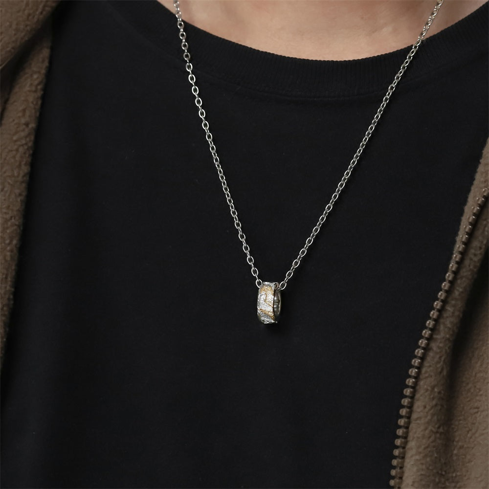 PSS1308 STAINLESS STEEL PENDANT WITH ROCK SURFACE