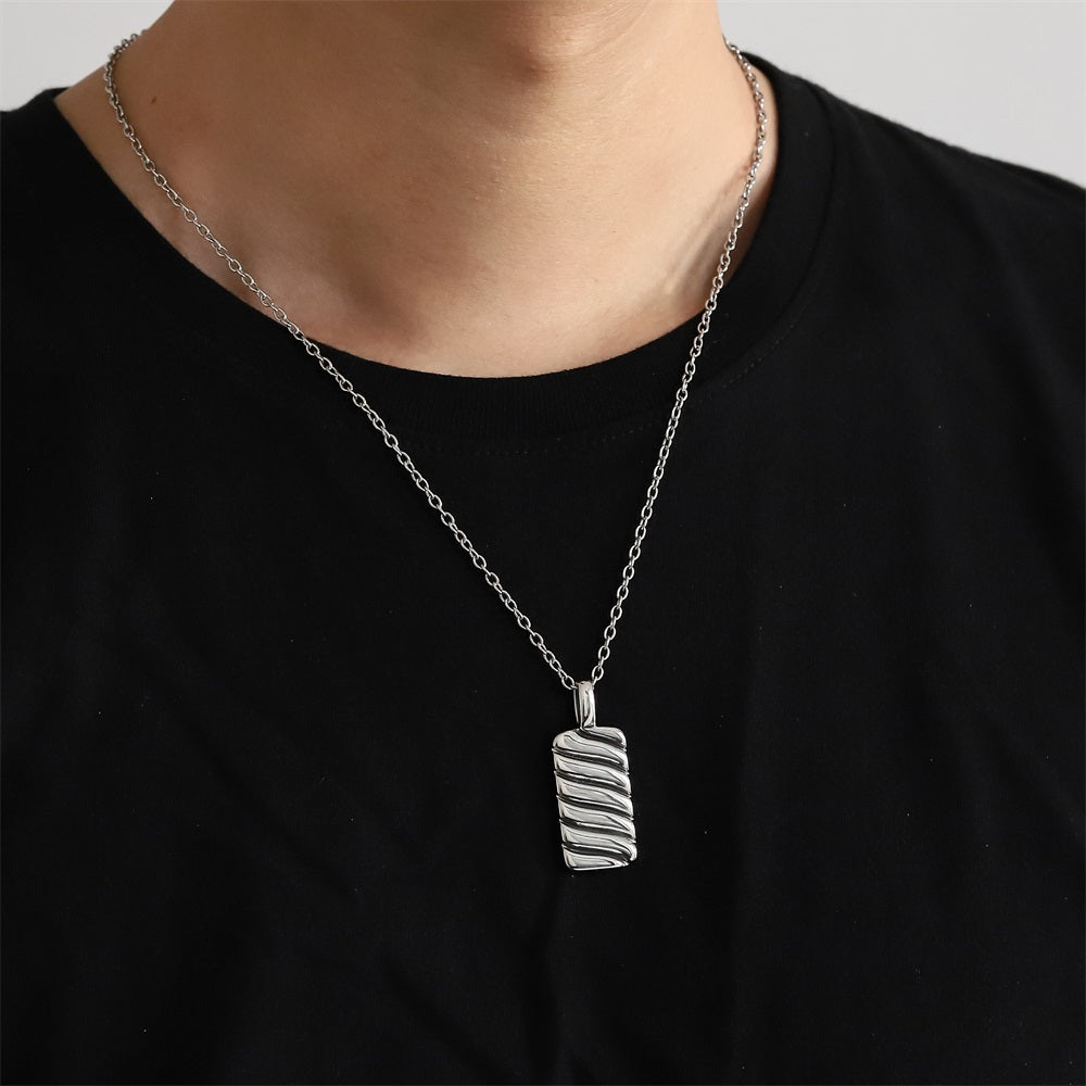 PSS1309 STAINLESS STEEL PENDANT WITH ROPE DESIGN