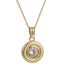 PSS1319 STAINLESS STEEL ROUND PENDANT WITH CZ