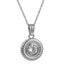 PSS1319 STAINLESS STEEL ROUND PENDANT WITH CZ