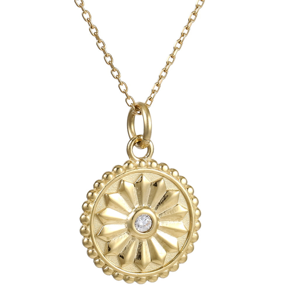 PSS1320 STAINLESS STEEL ROUND PENDANT WITH CZ