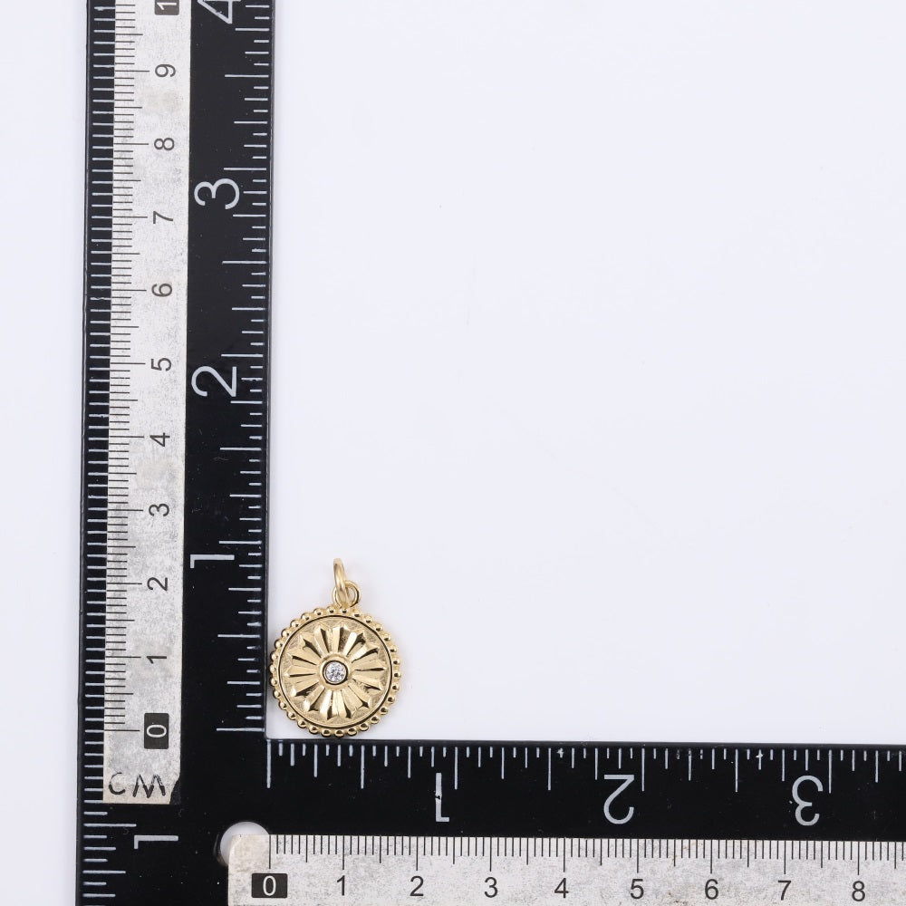 PSS1320 STAINLESS STEEL ROUND PENDANT WITH CZ