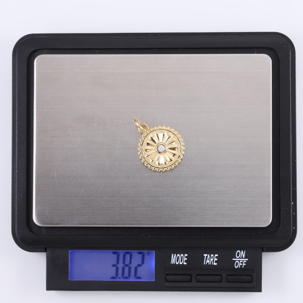 PSS1320 STAINLESS STEEL ROUND PENDANT WITH CZ