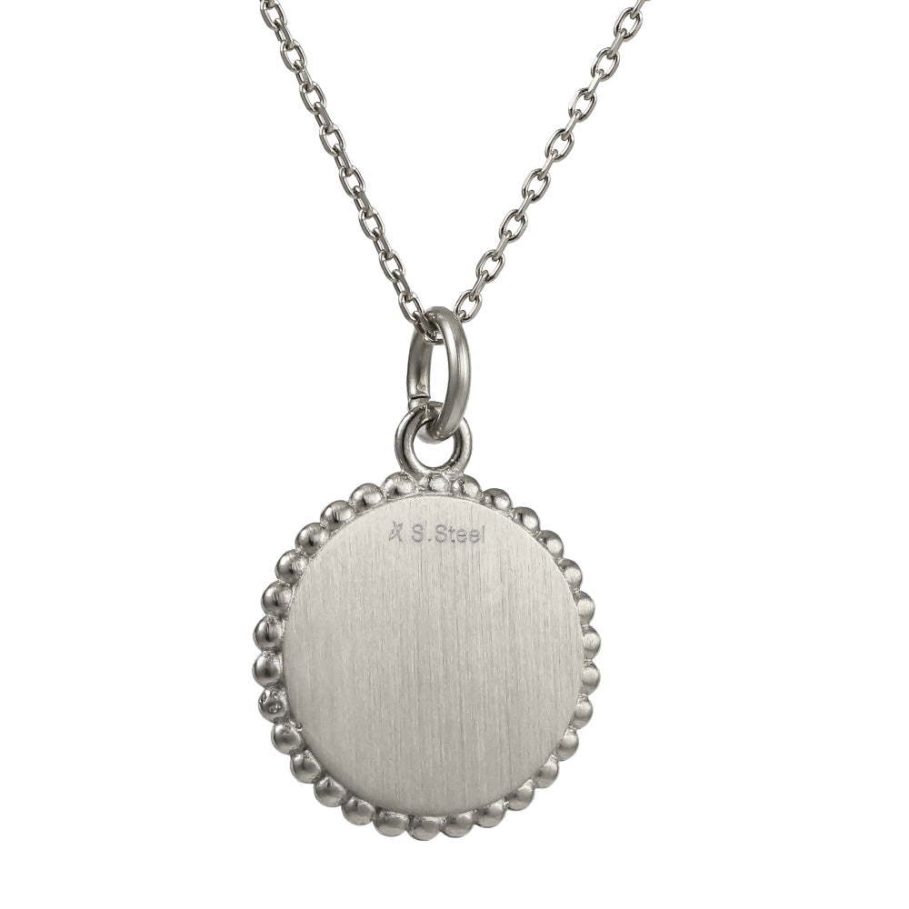PSS1320 STAINLESS STEEL ROUND PENDANT WITH CZ