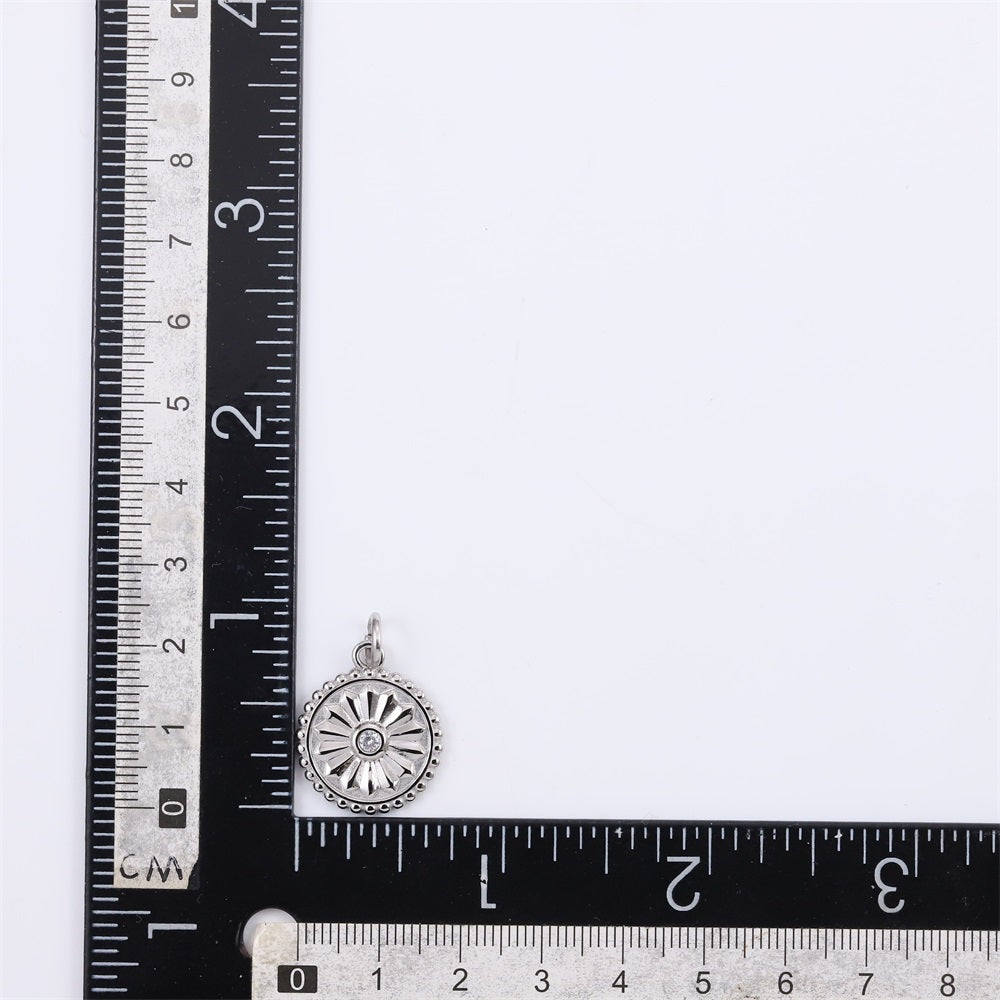 PSS1320 STAINLESS STEEL ROUND PENDANT WITH CZ