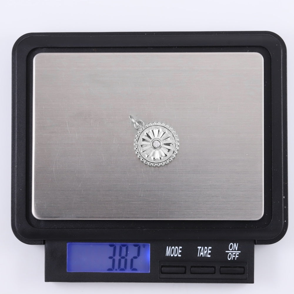PSS1320 STAINLESS STEEL ROUND PENDANT WITH CZ