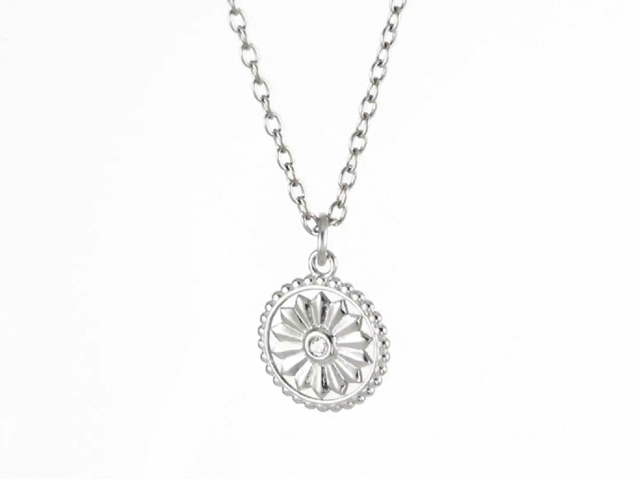 PSS1320 STAINLESS STEEL ROUND PENDANT WITH CZ