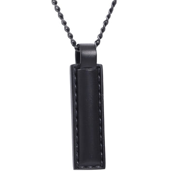 AAB Co. Stainless Steel Pendant with Black Spray Matte Leather-Look Design