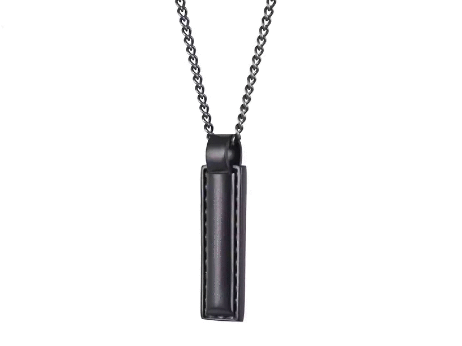 PSS1324 STAINLESS STEEL LEATHER LOOKING PENDANT