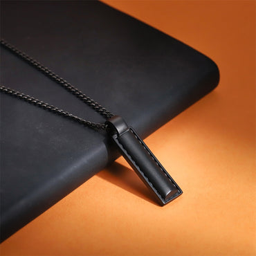 PSS1324 STAINLESS STEEL LEATHER LOOKING PENDANT