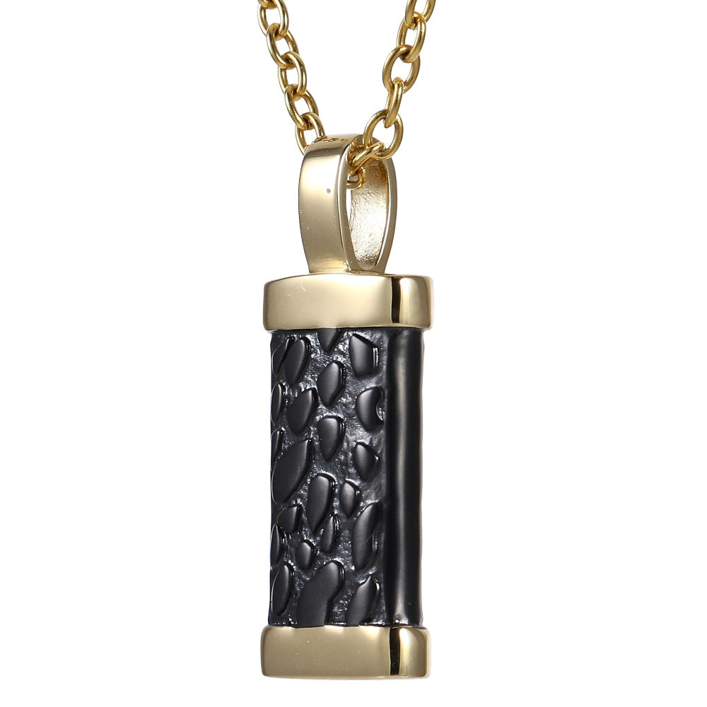 AAB Co. Stainless Steel Pendant with Black Matte & 14K Gold Two-Tone Design