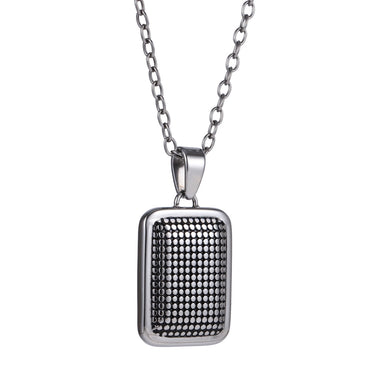 AAB Co. Stainless Steel Square Pendant with Black Oil Finish