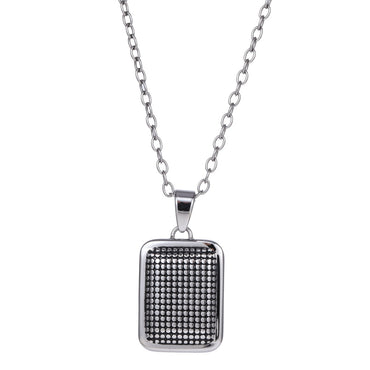 AAB Co. Stainless Steel Square Pendant with Black Oil Finish