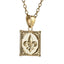AAB Co. Gold Stainless Steel Lily Pendant – Fleur-de-Lis Rectangular Design