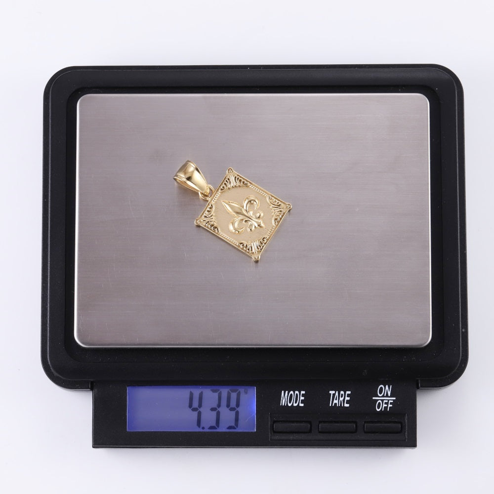 PSS1329 STAINLESS STEEL PENDANT WITH LILY PATTERN