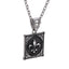 AAB Co. Black Stainless Steel Lily Pendant – Fleur-de-Lis Rectangular Design