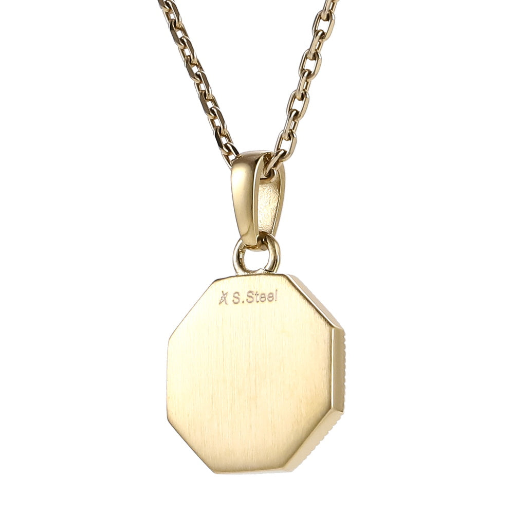 AAB Co. Gold Stainless Steel Clover Pendant – Octagonal Shape