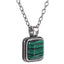 AAB Co. Stainless Steel Pendant with Synthetic Malachite Square Stone