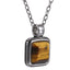 AAB Co. Stainless Steel Pendant with Yellow Tiger Eye Square Stone