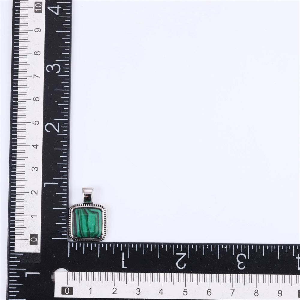PSS1331 STAINLESS STEEL PENDANT WITH SQUARE STONE