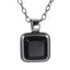 AAB Co. Stainless Steel Pendant with Black Onyx Square Stone