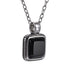 AAB Co. Stainless Steel Pendant with Black Onyx Square Stone