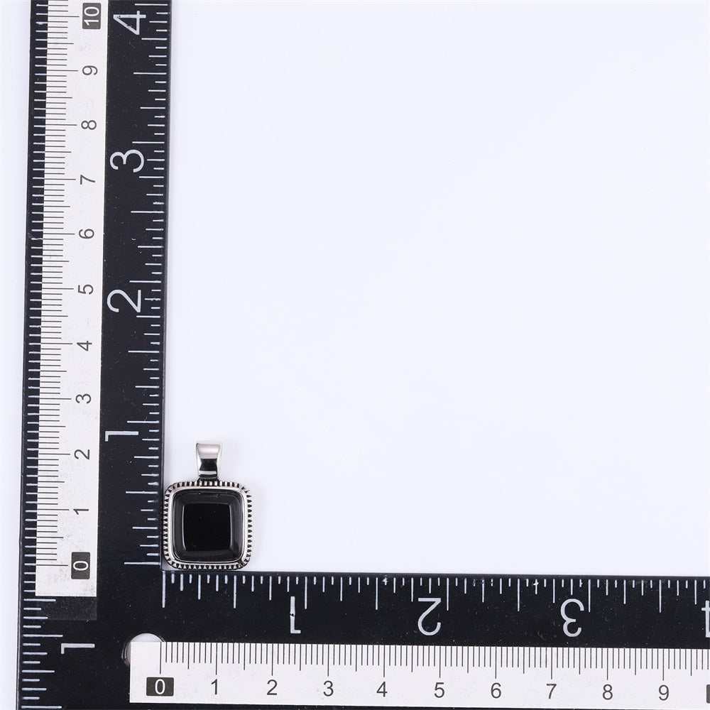 PSS1331 STAINLESS STEEL PENDANT WITH SQUARE STONE