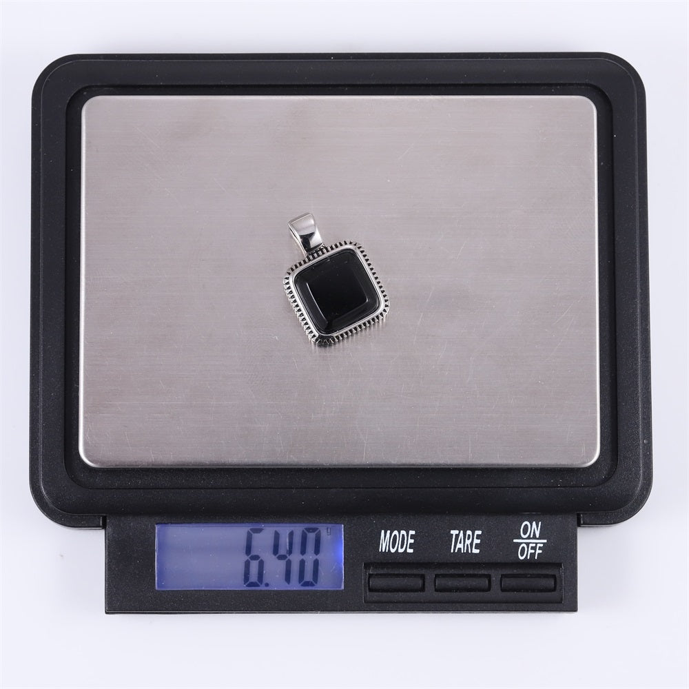 PSS1331 STAINLESS STEEL PENDANT WITH SQUARE STONE